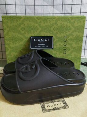 Gucci Black G Platform Shoes for